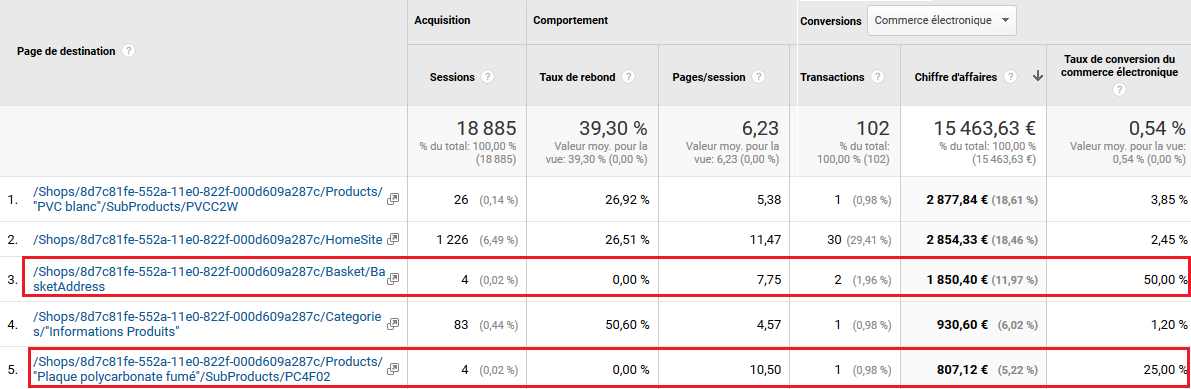 Analyse Performances Pages Analytics