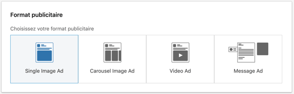 Format publicitaire linkedin ads