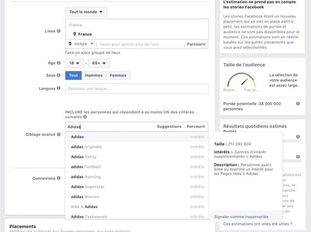 Ciblage Facebook Ads