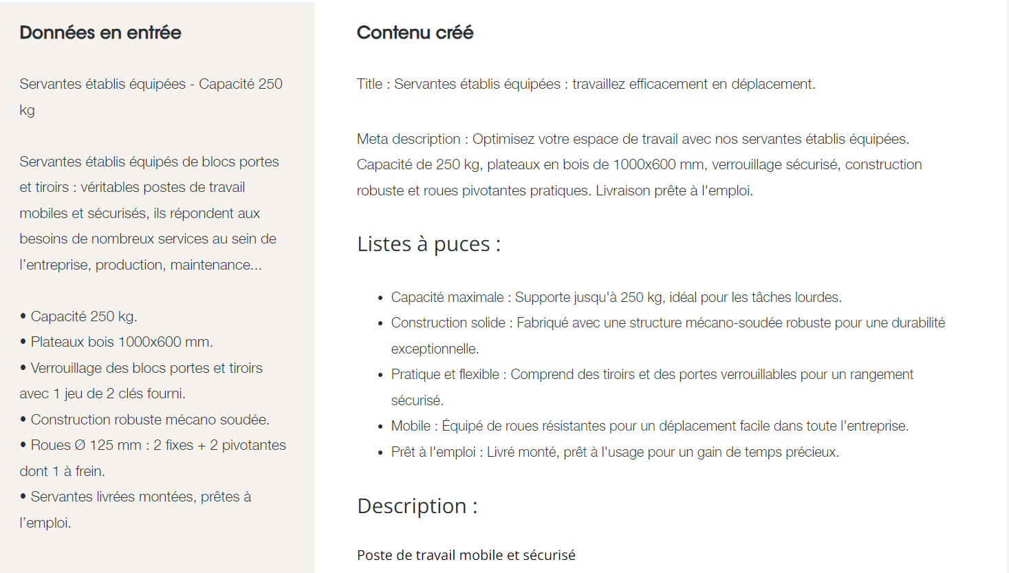 générateur de fiche produit IA