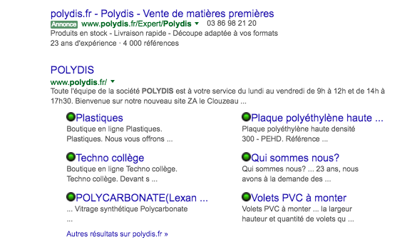 polydis annonces extension adwords