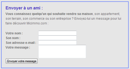 Programme envoyez à un ami sur micimmo.com Programme envoyez à un ami sur micimmo.com