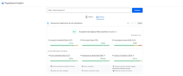 temps de chargement de son site
