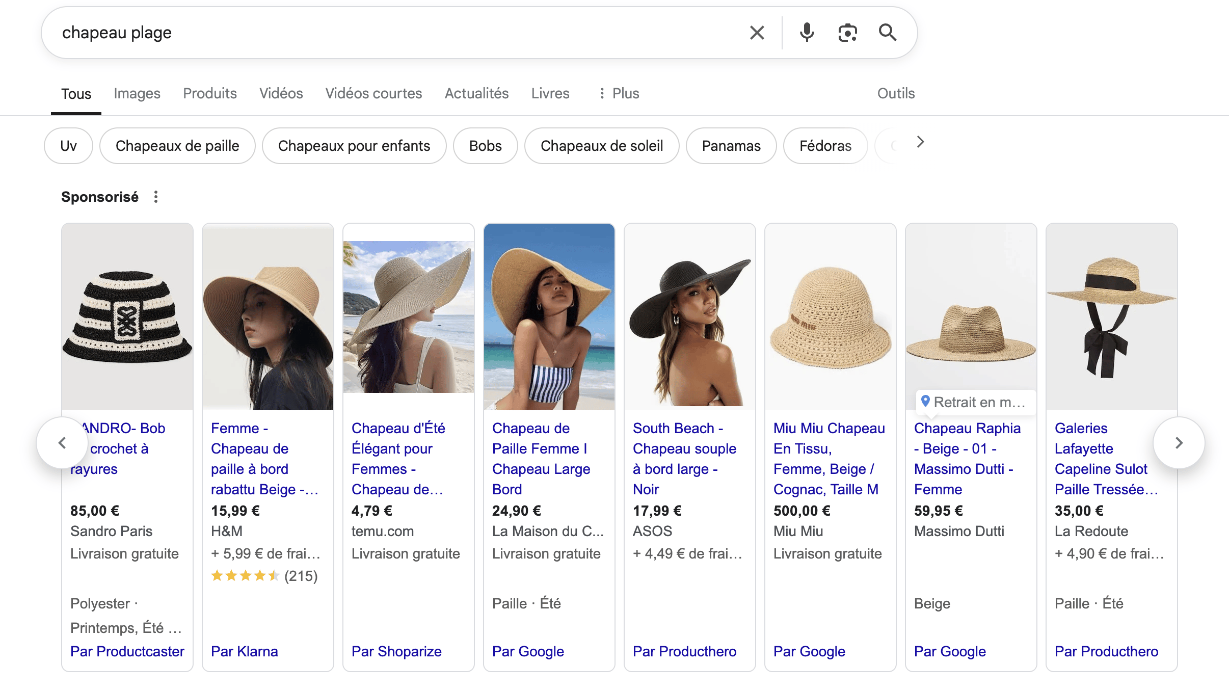 Exemple de visuels percutants sur flux google shopping
