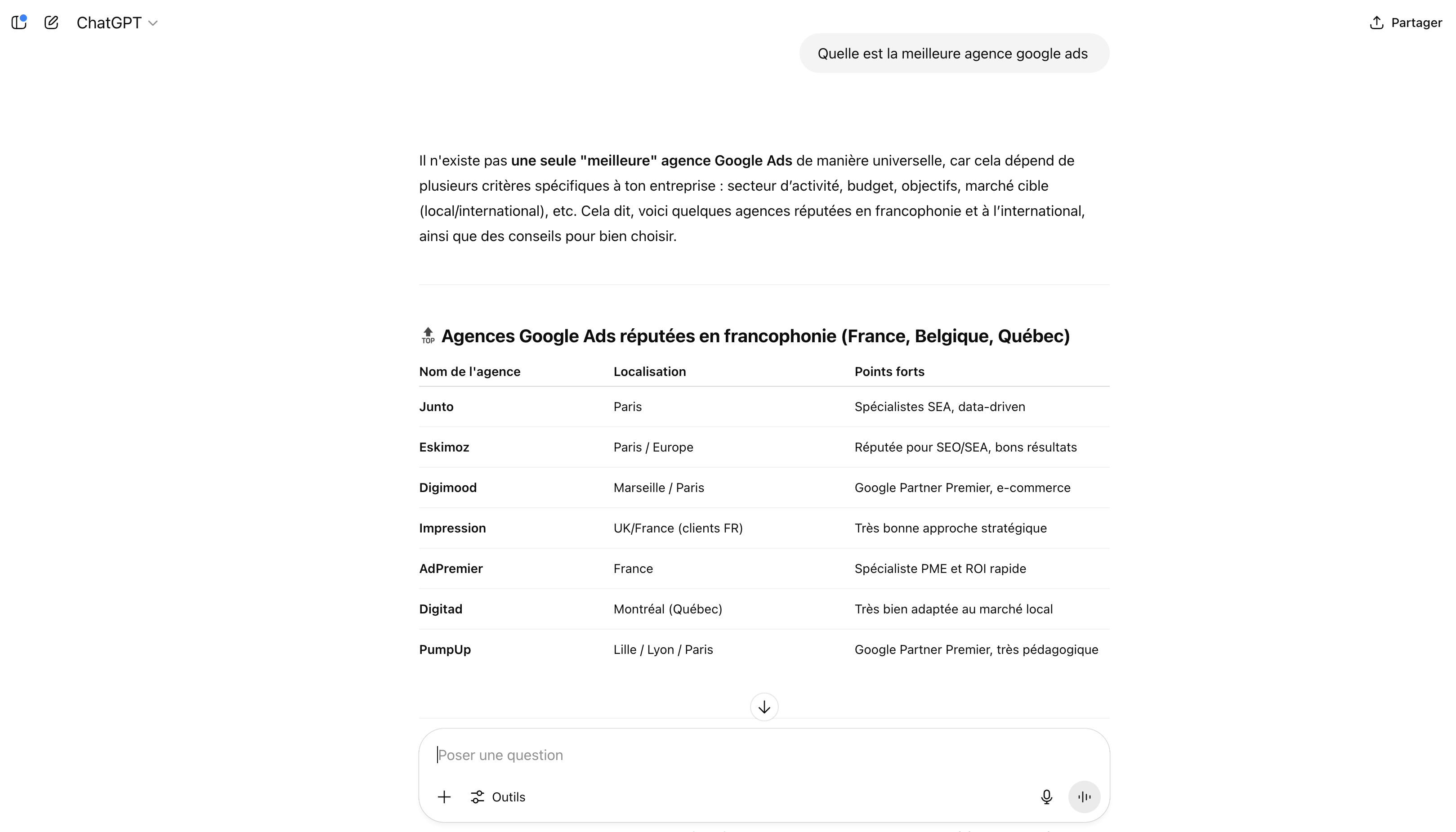 Exemple de sites optimisés pour référencement ChatGPT